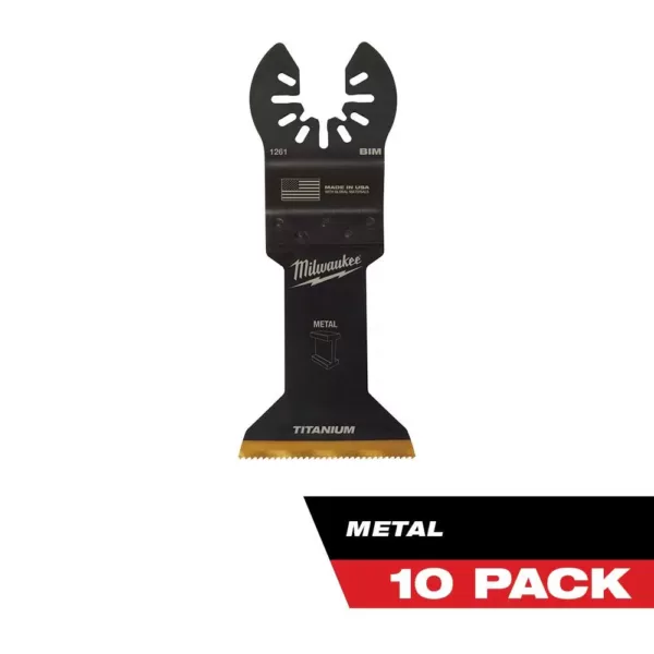 Milwaukee 1-3/4 in. Titanium Bi-Metal Universal Fit Metal Cutting Oscillating Multi-Tool Blade (10-Pack)