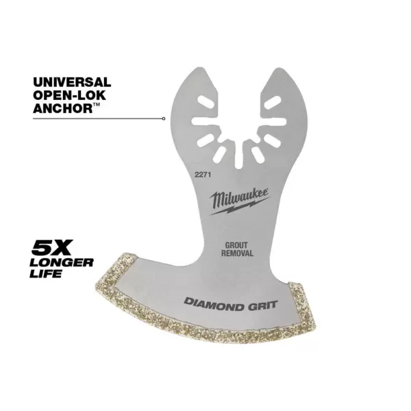 Milwaukee 2-1/2 in. Stainless Steel Universal Fit Diamond Grit Segment Boot Oscillating Multi-Tool Blade (1-Piece)