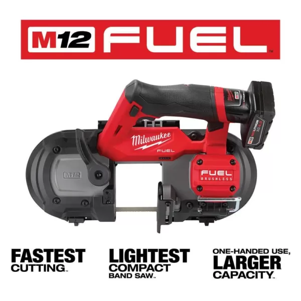 Milwaukee M12 FUEL 12-Volt Lithium-Ion Cordless Sub-Compact Band Saw XC Kit with One 4.0 Ah Battery, Charger and Hard Case