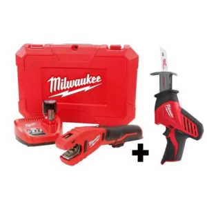 Milwaukee M12 12-Volt Lithium-Ion Cordless Copper Tubing Cutter Kit W/ M12 HACKZALL Reciprocating Saw