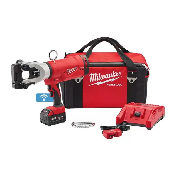Milwaukee M18 18-Volt Lithium-Ion Cordless FORCE LOGIC 1590 ACSR Cable Cutter W/ (1) 5.0Ah Battery, Charger, Tool Bag