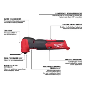 Milwaukee M12 FUEL 12-Volt Lithium-Ion Brushless Cordless 4-in-1 Installation 3/8 in. Drill Driver and Multi-Tool Set (Tool-Only)