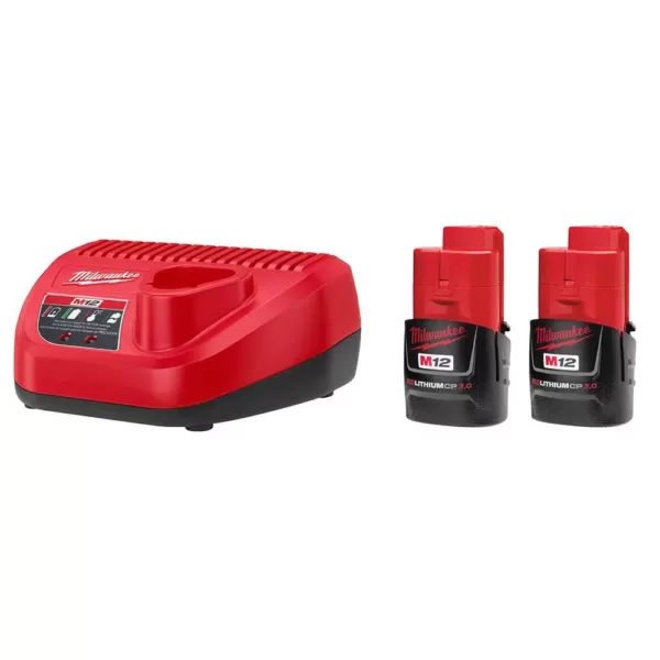 Milwaukee M12 12-Volt Lithium-Ion Starter Kit with Two 3.0 Ah Battery Packs and Charger