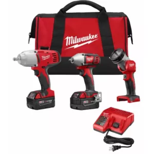 Milwaukee M18 18-Volt Lithium-Ion Cordless Combo Tool Kit (3-Tool) with (2) 3.0 Ah Batteries, (1) Charger, (1) Tool Bag