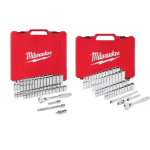 Milwaukee 3/8 in. and 1/4 in. Drive SAE/Metric Ratchet and Socket Mechanics Tool Set (106-Piece)
