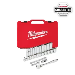 Milwaukee 3/8 in. Drive SAE/Metric Ratchet and Socket Mechanics Tool Set (60-Piece)