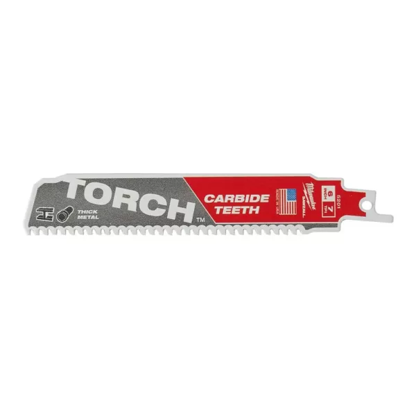 Milwaukee 6 in. 7 TPI TORCH Carbide Teeth Thick Metal Cutting SAWZALL Reciprocating Saw Blade (3Pack)