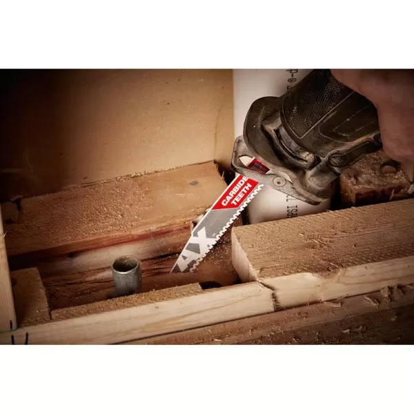 Milwaukee 6 in. 5 Teeth per in. AX Carbide Teeth Demolition Nail Embedded Wood Cutting SAWZALL Reciprocating Saw Blades (5 Pack)