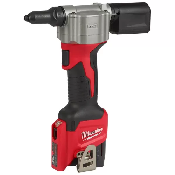 Milwaukee M12 12-Volt Lithium-Ion Cordless Rivet Tool Kit with (2) 1.5Ah Batteries and Charger and M12 Rotary Tool