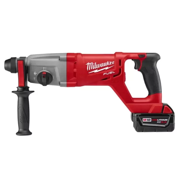 Milwaukee M18 FUEL 18-Volt Lithium-Ion Brushless Cordless 1 in. SDS-Plus D-Handle Rotary Hammer Kit w/ Two 5.0Ah Batteries & Case