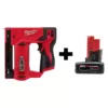 Milwaukee M12 12-Volt Lithium-Ion Cordless 3/8 in. Crown Stapler with 4.0 Ah M12 Battery