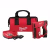 Milwaukee M12 12-Volt Lithium-Ion Cordless 3/8 in. Crown Stapler Kit W/ (1) 1.5Ah Battery, Charger & Bag