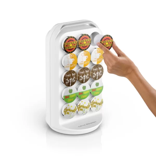 Mind Reader 30-Capacity White K-Cup Storage and Coffee Pod Carousel