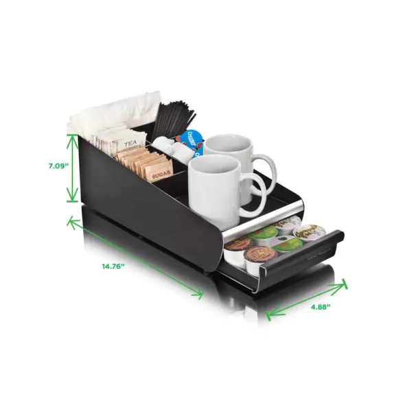 Mind Reader Vesta Coffee 18-Capacity Condiment Organizer with K-Cup Storage Drawer