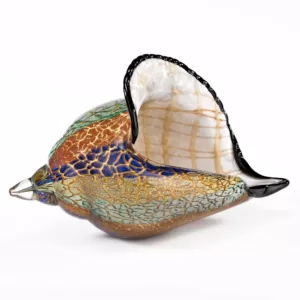 Badash Crystal 13 in. L x 8 ft. H Murano style Artistic Glass Large Conch Shell