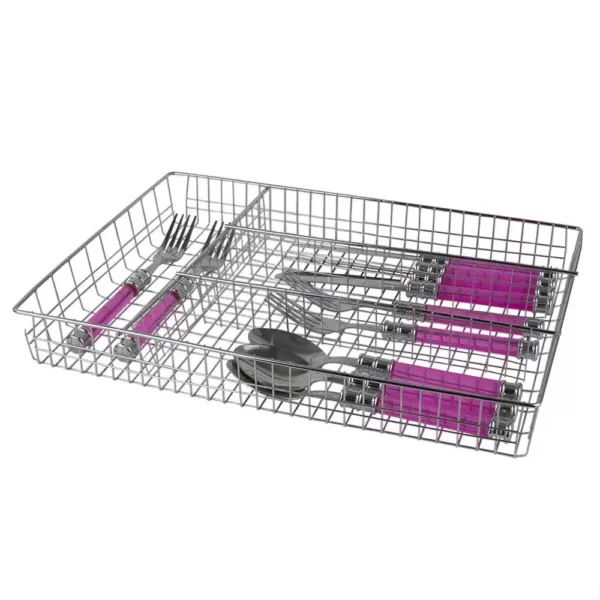 Home Basics 5 in x 1.5 in x 20 in Chrome Cutlery Holder