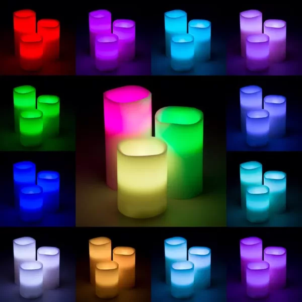 Lavish Home 3-Piece LED Color Changing Flameless Votive Candle Set with Remote