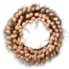 National Tree Company 32 in. Yellow and Pink Tulip Wreath