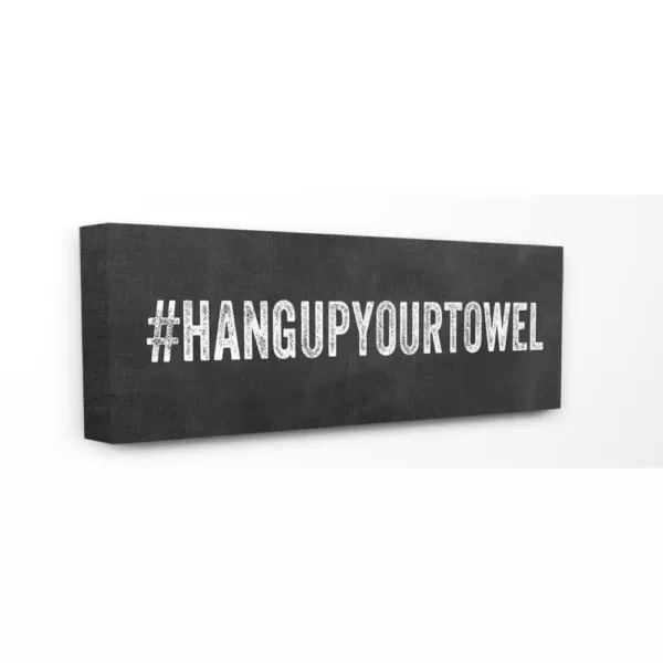 Stupell Industries 10 in. x 24 in. "Hashtag Hang Up Your Towel" by Linda Woods Printed Canvas Wall Art