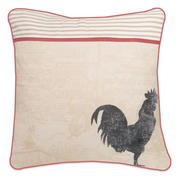 Heritage Lace Farmhouse Rooster 18 in. x 18 in. Tan Pillow Cover