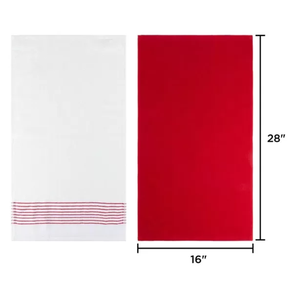 Lavish Home Multi-Color Diamond Weave Striped and Solid Color Cotton Kitchen Towel Set (8-Pieces)