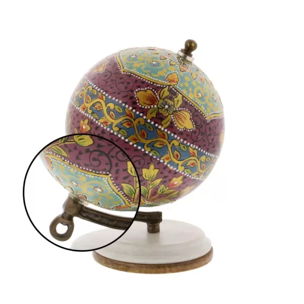 LITTON LANE 7 in. x 5 in. Modern Decorative Globe in Magenta