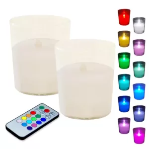LUMABASE Multi-Function Battery Operated LED Candles (2-Count)