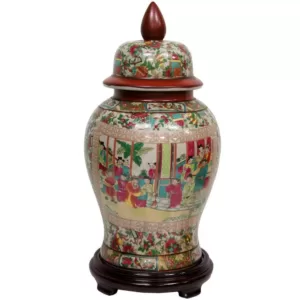 Oriental Furniture Oriental Furniture 18 in. Porcelain Decorative Vase in Red