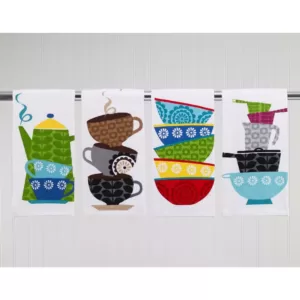 RITZ T-fal Multicolor Pots and Pans Cotton Print Dual and Solid Kitchen Dish Towel (Set of 6)