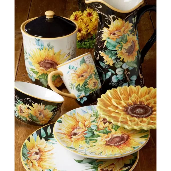 Certified International Sunflower Fields 40 oz. 4-Cup Multicolored Teapot