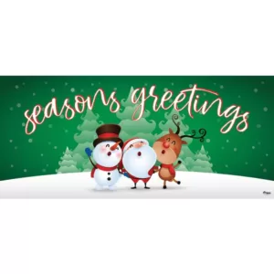 My Door Decor 7 ft. x 16 ft. Christmas Characters Seasonal Greetings-Christmas Garage Door Decor Mural for Double Car Garage