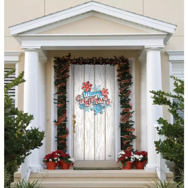My Door Decor 36 in. x 80 in. Christmas Wreath-Christmas Front Door Decor Mural