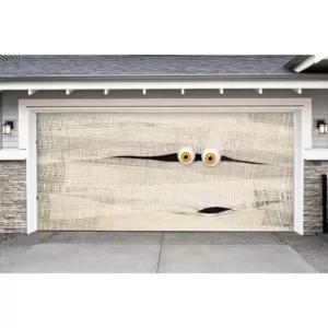 My Door Decor 7 ft. x 16 ft. Halloween Mummy Face Garage Door Decor Mural for Double Car Garage Car Garage