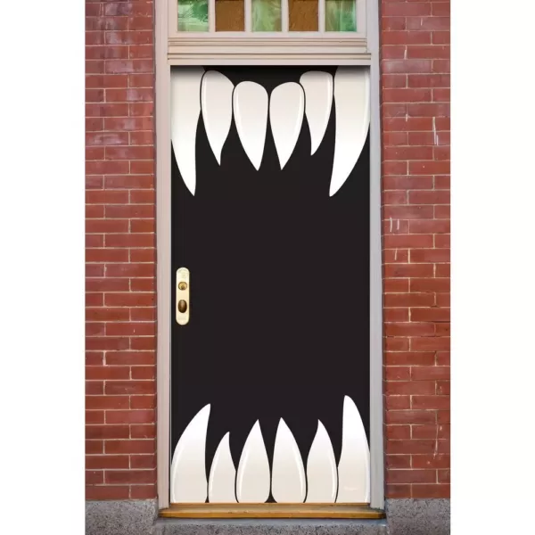 My Door Decor 36 in. x 80 in. Scary Teeth Halloween Front Door Decor Mural
