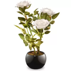 National Tree Company 9.5 in. White Rose Flower