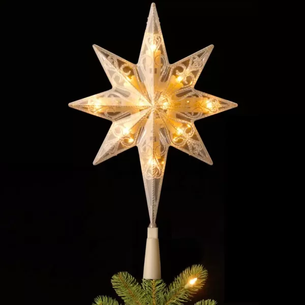 National Tree Company 11 in. Tree Top Star with Warm White LED Lights Ornament - only compatible with National Tree LED trees
