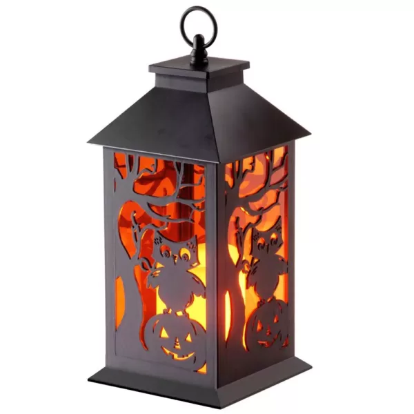 National Tree Company 11.5 in. LED Owl and Pumpkin Lantern