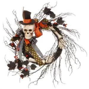 National Tree Company 24 in. Wreath Halloween Skeleton