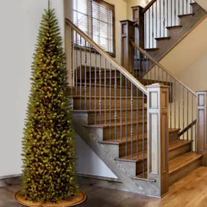 National Tree Company 10 ft. Kingswood Fir Pencil Artificial Christmas Tree with Clear Lights