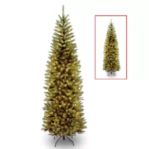 National Tree Company 7 ft. PowerConnect Kingswood Fir Slim Artificial Christmas Tree with Dual Color LED Lights