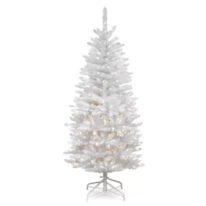 National Tree Company 4.5 ft. Kingswood White Fir Pencil Artificial Christmas Tree with Clear Lights