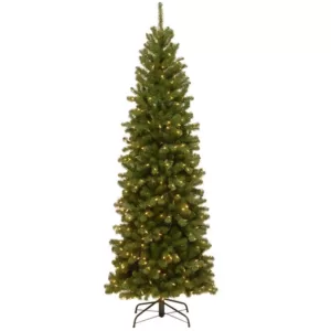 National Tree Company 7-1/2 ft. North Valley Spruce Pencil Slim Hinged Artificial Christmas Tree with 400 Clear Lights