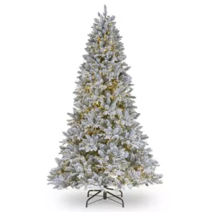 National Tree Company 9 ft. Feel Real Iceland Fir Hinged Tree with 4500 LED Dual Color Cosmic Lights with PowerConnect
