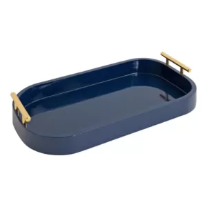 Kate and Laurel Lipton 18 in. x 3 in. x 10 in. Navy Blue Decorative Wall Shelf