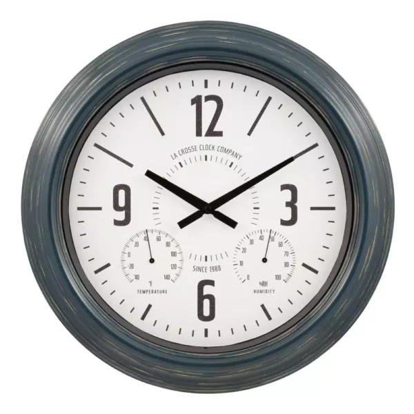 La Crosse Technology 18 In. Hamilton Indoor/Outdoor Metal Analog Quartz Clock