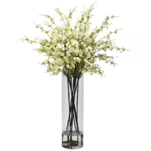 Nearly Natural Giant Cherry Blossom Arrangement in White