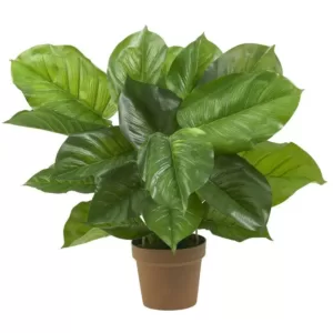 Nearly Natural Real Touch 27 in. H Green Large Leaf Philodendron Silk Plant
