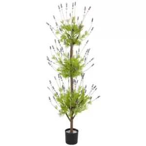 Nearly Natural 4ft. Green Lavender Topiary Artificial Tree