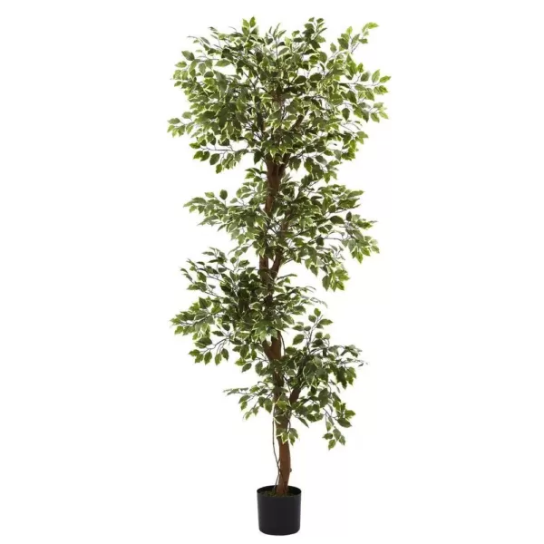 Nearly Natural 6 ft. Variegated Ficus Tree