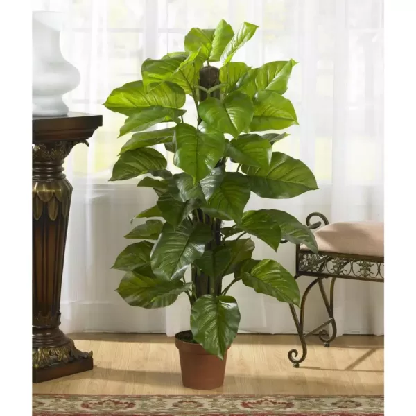 Nearly Natural Real Touch 52 in. H Green Large Leaf Philodendron Silk Plant